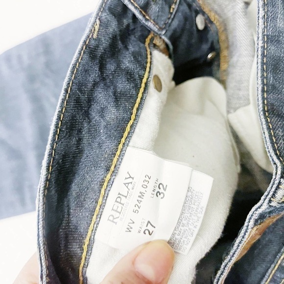 Replay Button Down Dark Wash Bootcut Denim Jeans SZ 27 x 32 - Picture 6 of 8